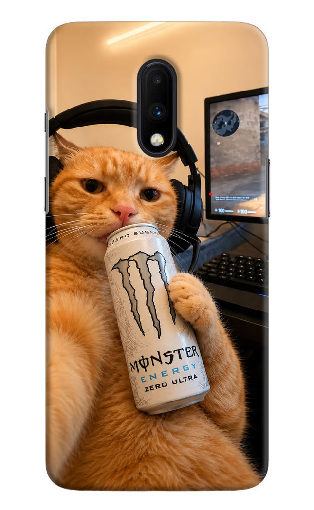 Gamer Cat Energy Oneplus 7 Hard Case Back Cover by Casekaro