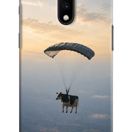 Skydiving Cow Oneplus 7 Hard Case Back Cover by Casekaro