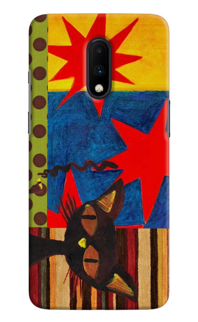 Pop Cat Oneplus 7 Hard Case Back Cover by Casekaro