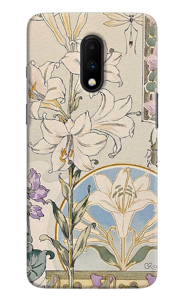 White Lily Oneplus 7 Hard Case Back Cover by Casekaro