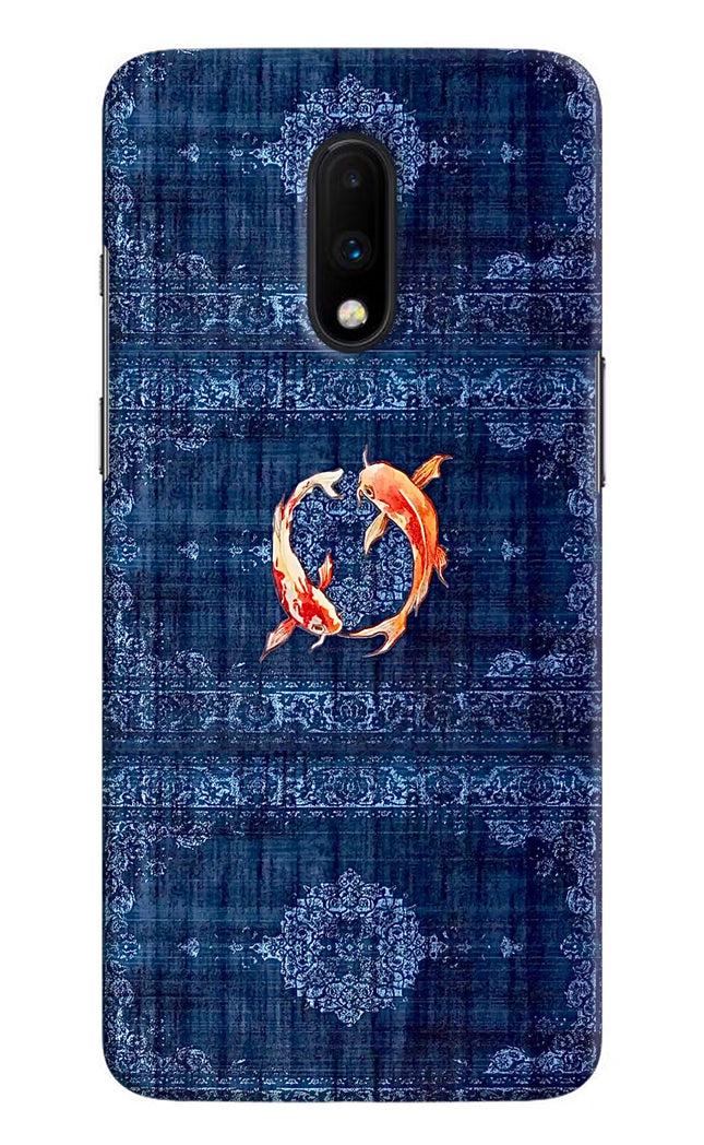 Koi Blue Oneplus 7 Hard Case Back Cover by Casekaro