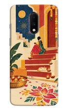 Diwali Rangoli Oneplus 7 Hard Case Back Cover by Casekaro