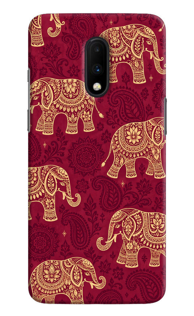 Maroon Elephant Oneplus 7 Hard Case Back Cover by Casekaro