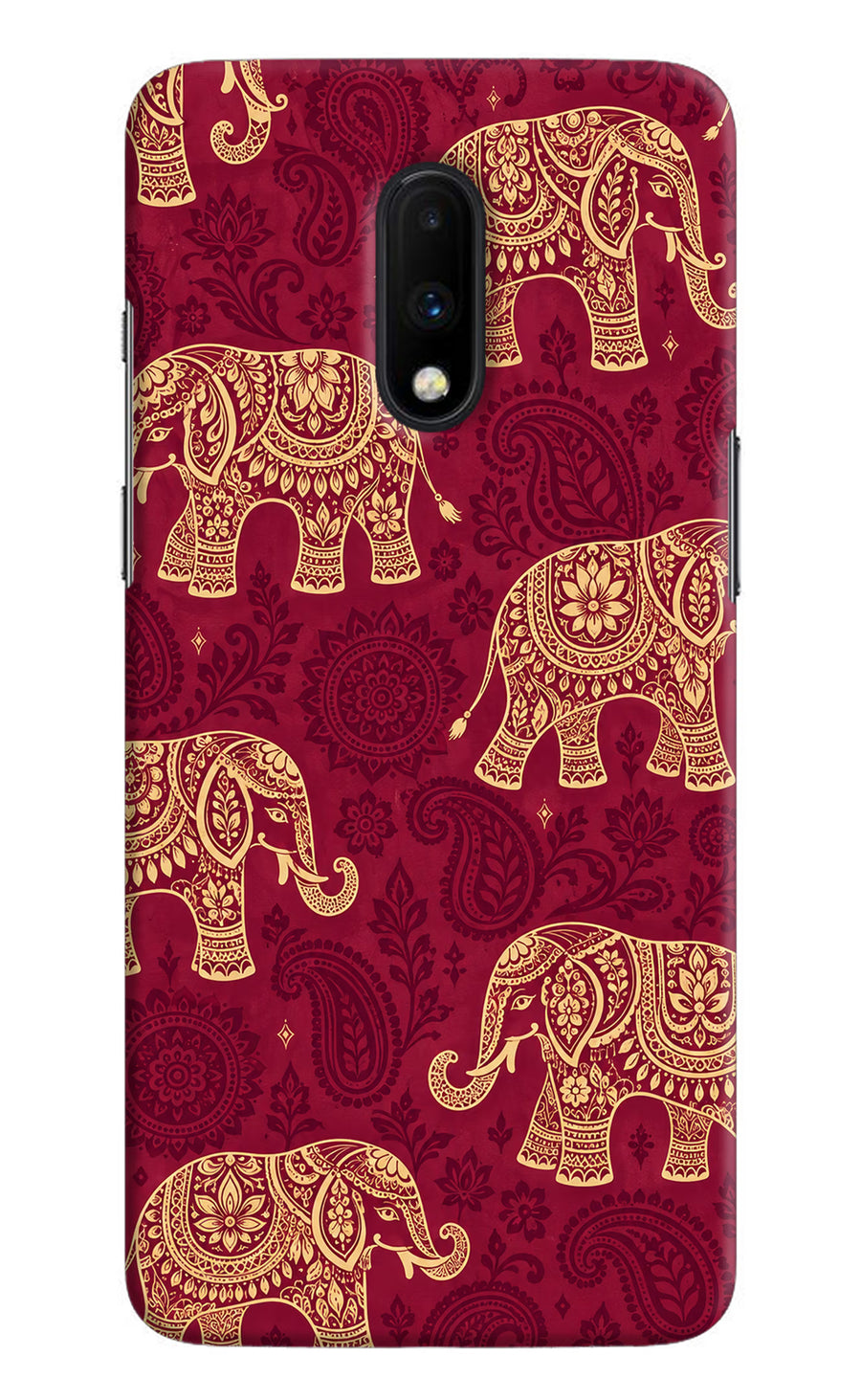Maroon Elephant Oneplus 7 Back Cover, Hard case