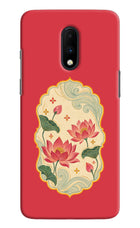 Pink Lotus Oneplus 7 Hard Case Back Cover by Casekaro