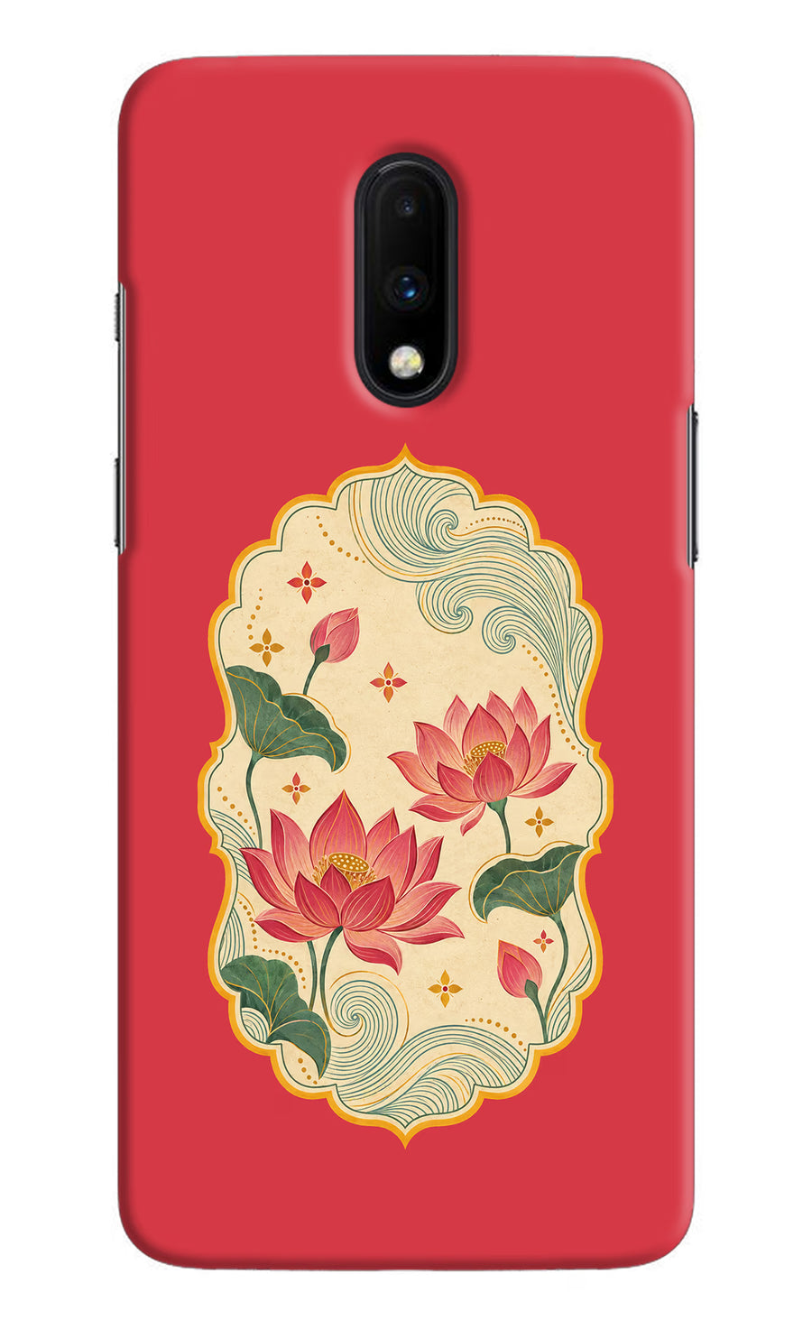 Pink Lotus Oneplus 7 Back Cover, Hard case