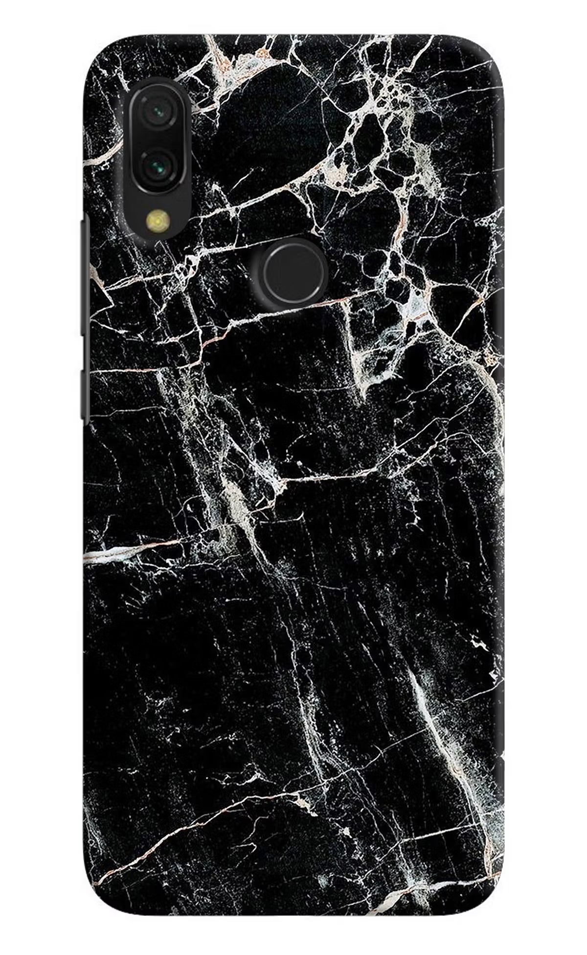 Black Marble Texture Redmi 7 Hard Case Back Cover by Casekaro