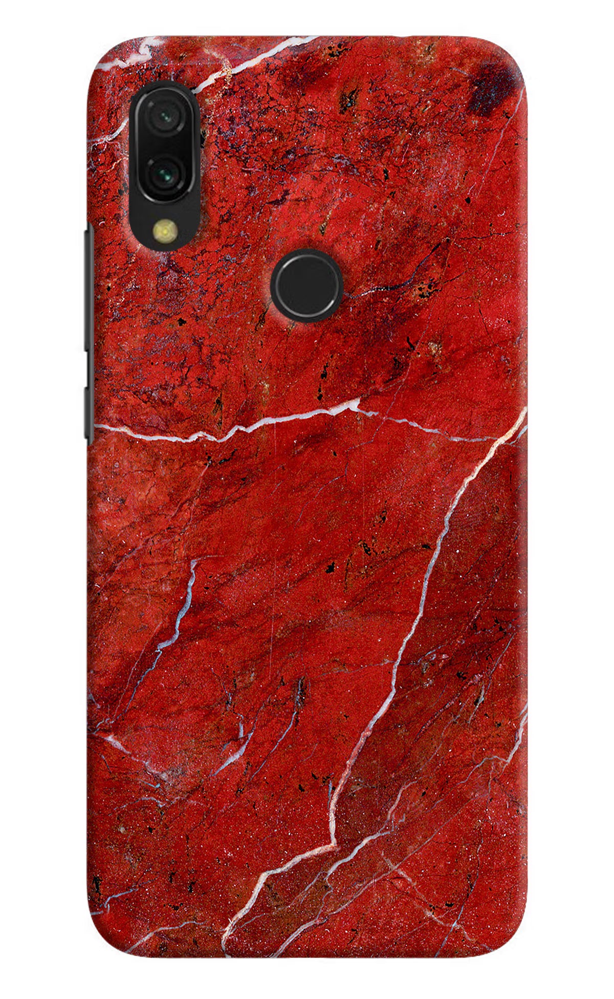 Red Marble Design Redmi 7 Hard Case Back Cover by Casekaro