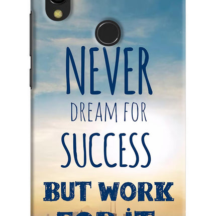 Never Dream For Success But Work For It Redmi 7 Hard Case Back Cover by Casekaro