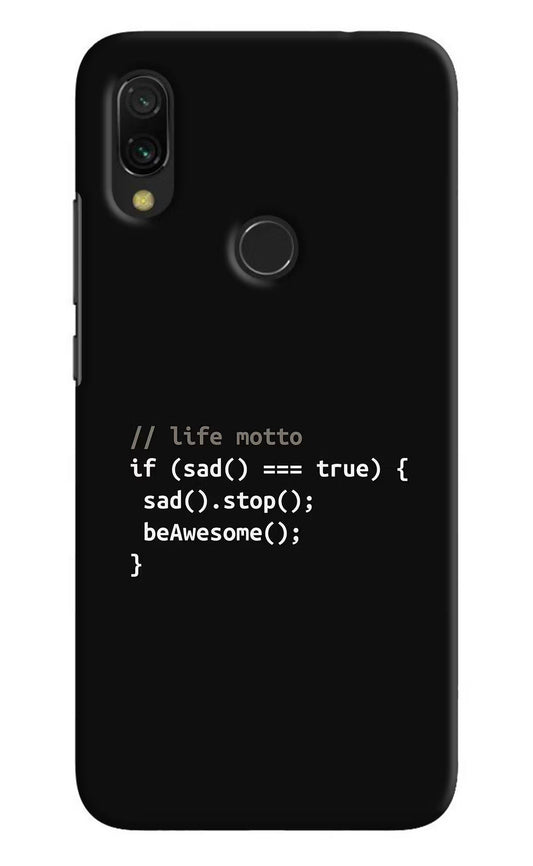 Life Motto Code Redmi 7 Hard Case Back Cover by Casekaro
