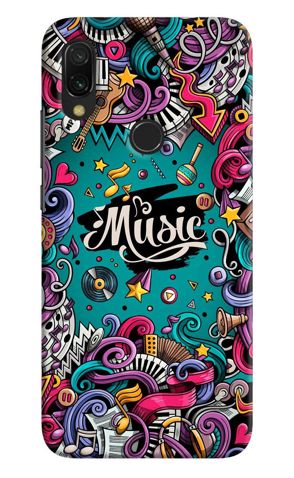 Music Graffiti Redmi 7 Hard Case Back Cover by Casekaro