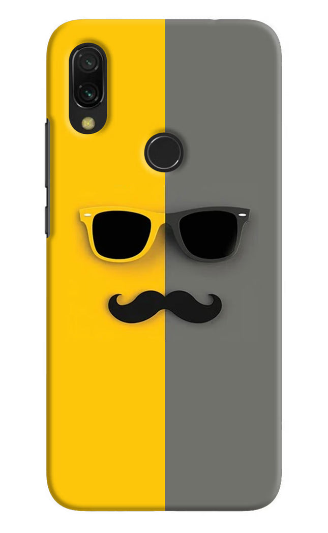 Sunglasses with Mustache Redmi 7 Hard Case Back Cover by Casekaro