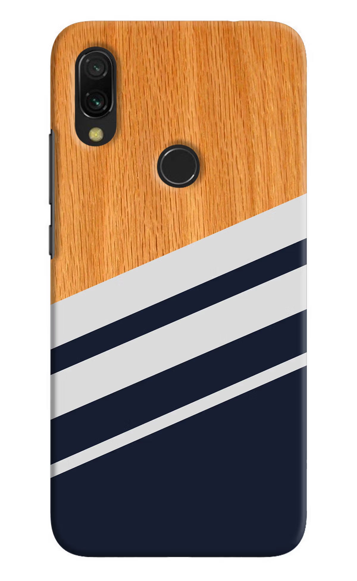 Blue and white wooden Redmi 7 Hard Case Back Cover by Casekaro