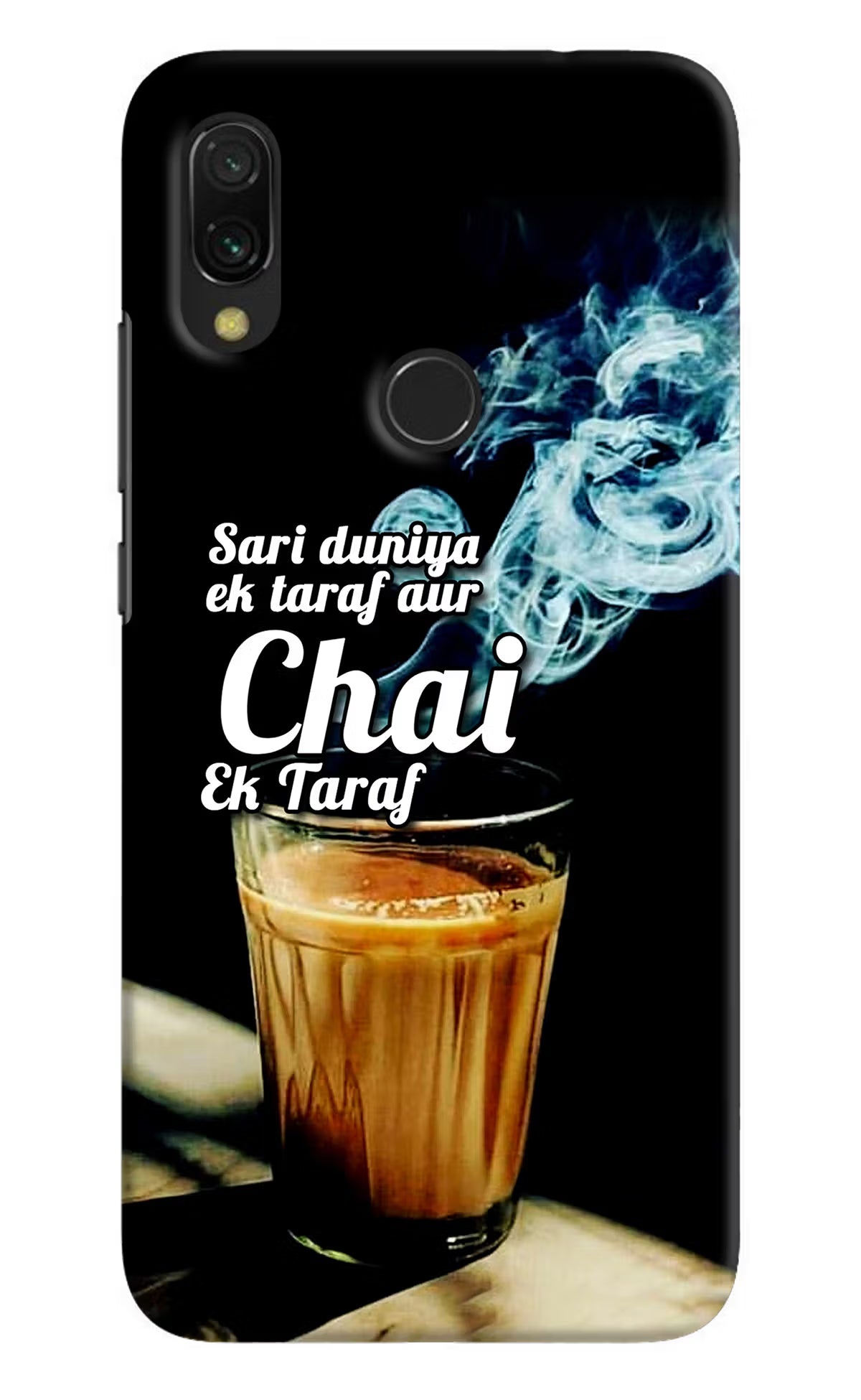 Chai Ek Taraf Quote Redmi 7 Hard Case Back Cover by Casekaro