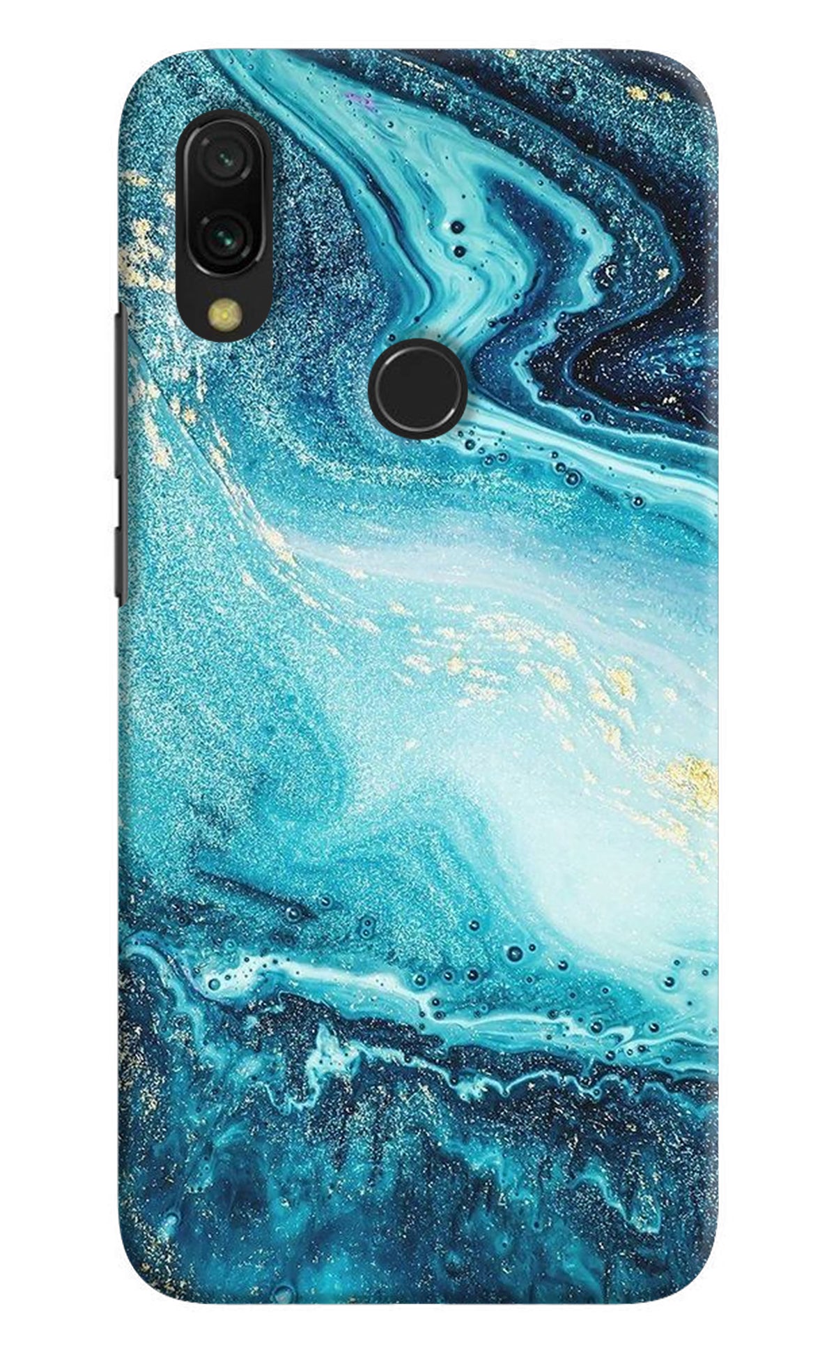 Blue Glitter Marble Redmi 7 Back Cover