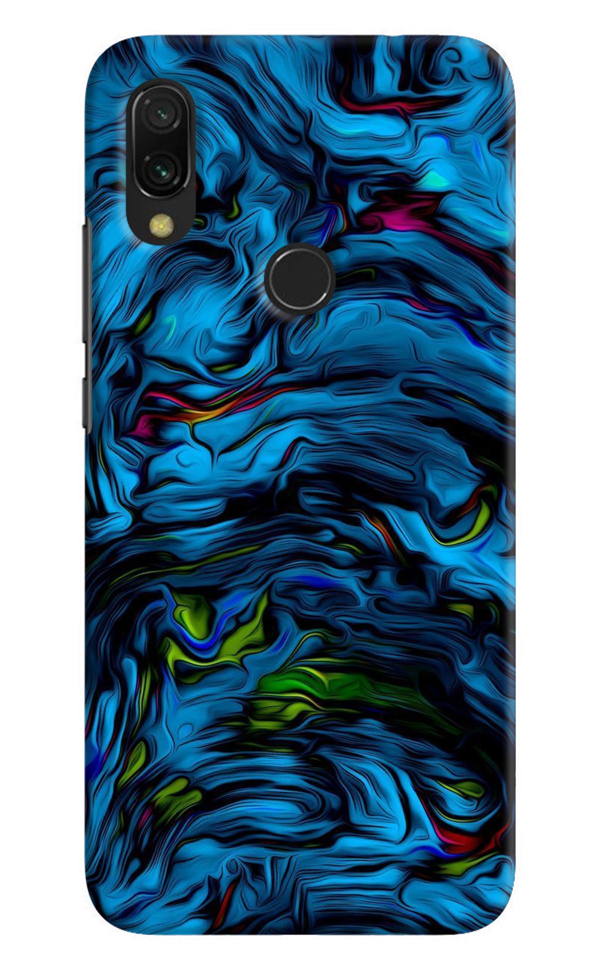 Dark Blue Abstract Redmi 7 Back Cover