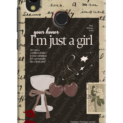 I am just a girl Redmi 7 Hard Case Back Cover by Casekaro