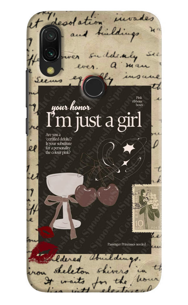 I am just a girl Redmi 7 Hard Case Back Cover by Casekaro