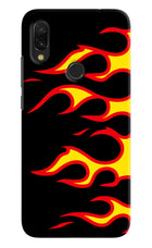 Side Sweep Flames Redmi 7 Hard Case Back Cover by Casekaro