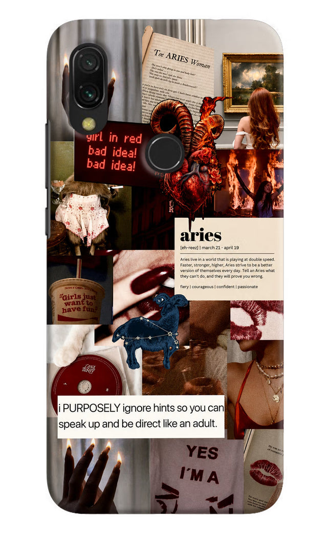 Zodiac Aries Redmi 7 Hard Case Back Cover by Casekaro