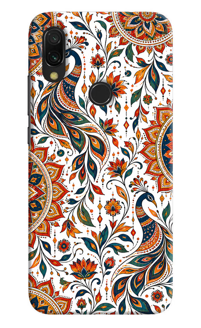 White Mayura Redmi 7 Hard Case Back Cover by Casekaro