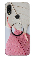 White Pink Leaf Redmi 7 Pop Case by Casekaro
