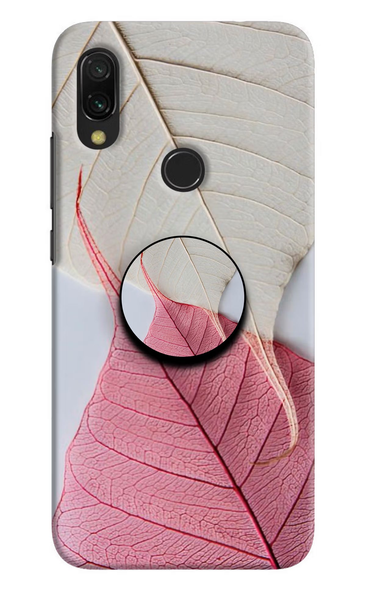 White Pink Leaf Redmi 7 Pop Case by Casekaro