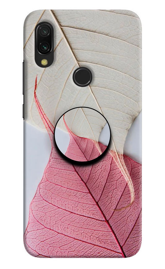White Pink Leaf Redmi 7 Pop Case by Casekaro