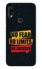 No Fear No Limits No Excuse Redmi Y3 Hard Case Back Cover by Casekaro