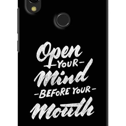 Open Your Mind Before Your Mouth Redmi Y3 Hard Case Back Cover by Casekaro