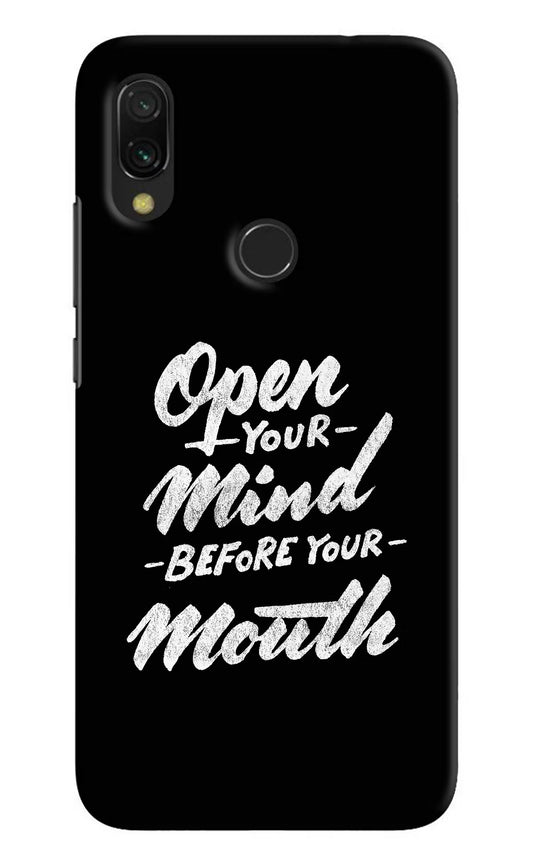 Open Your Mind Before Your Mouth Redmi Y3 Hard Case Back Cover by Casekaro