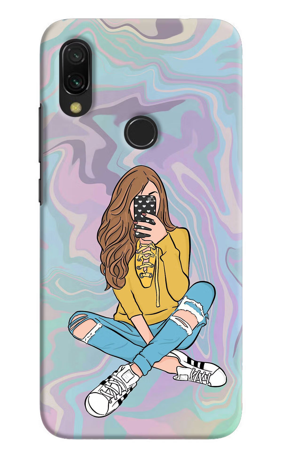 Selfie Girl Redmi Y3 Hard Case Back Cover by Casekaro