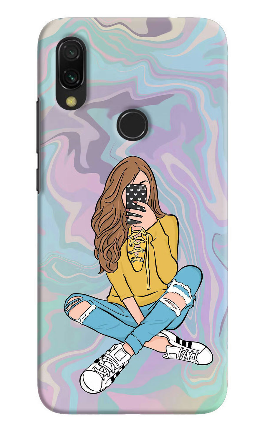 Selfie Girl Redmi Y3 Back Cover, Hard case