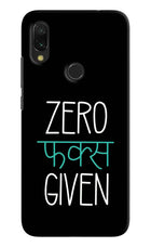 Zero Fucks Given Redmi Y3 Hard Case Back Cover by Casekaro