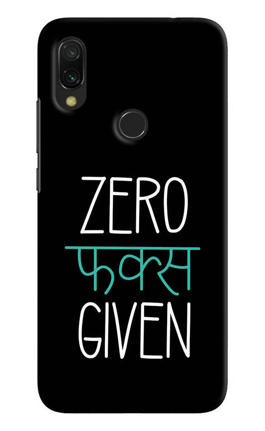 Zero Fucks Given Redmi Y3 Hard Case Back Cover by Casekaro