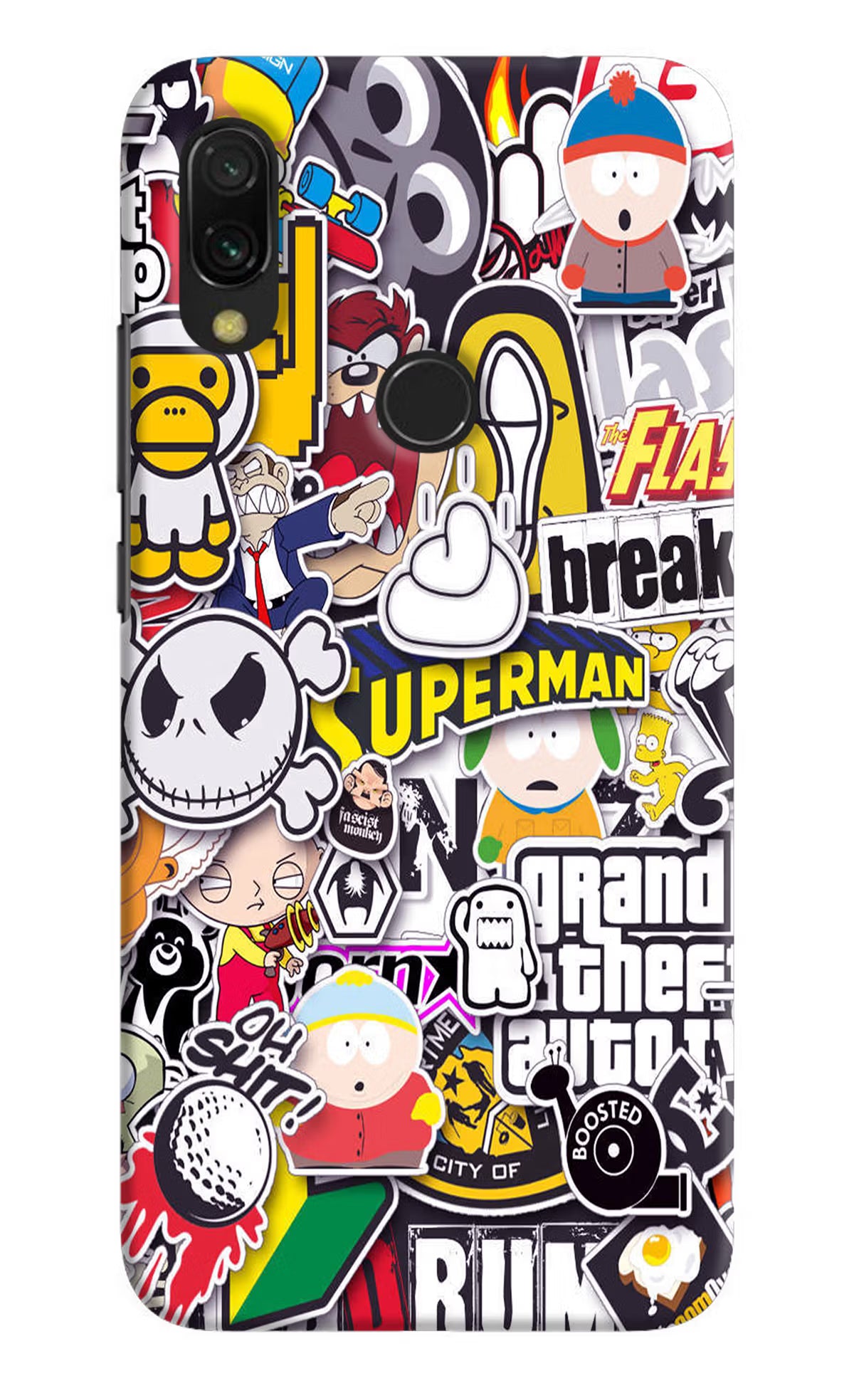 Sticker Bomb Redmi Y3 Hard Case Back Cover by Casekaro