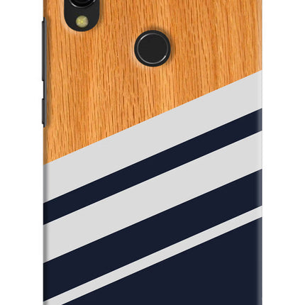 Blue and white wooden Redmi Y3 Hard Case Back Cover by Casekaro