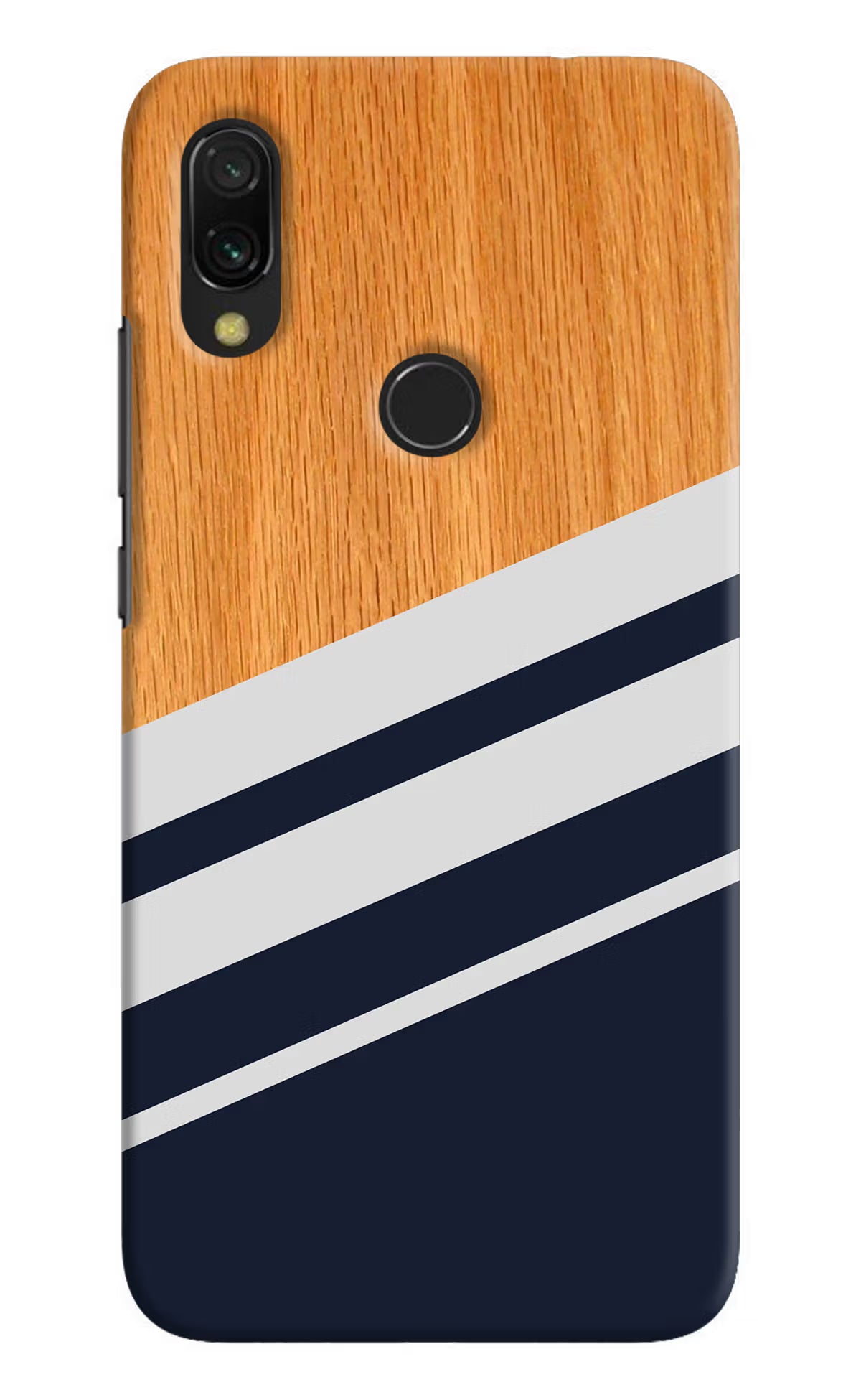 Blue and white wooden Redmi Y3 Hard Case Back Cover by Casekaro