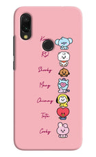BTS names Redmi Y3 Hard Case Back Cover by Casekaro