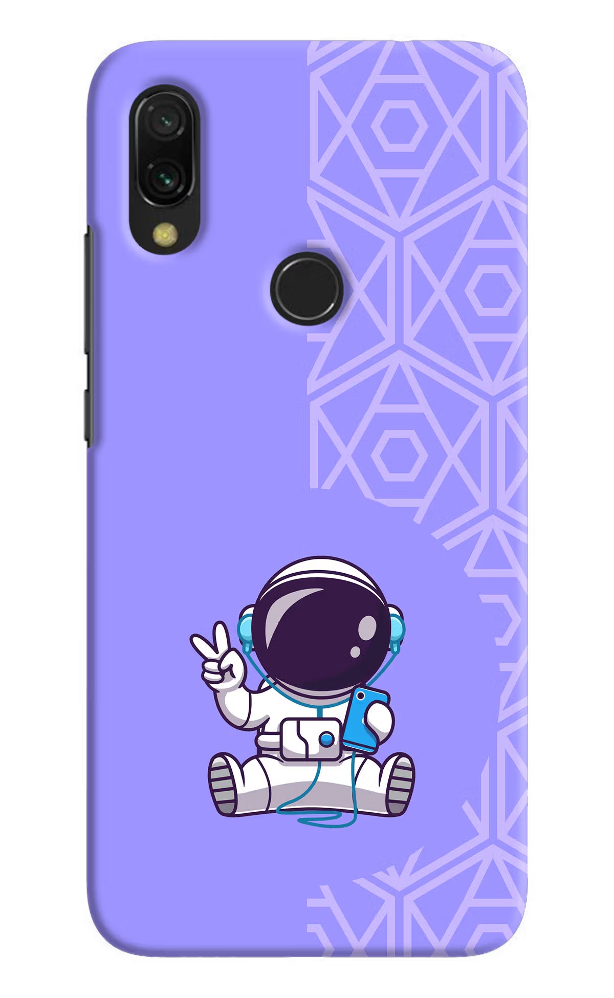 Cute Astronaut Chilling Redmi Y3 Hard Case Back Cover by Casekaro
