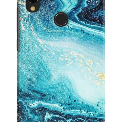 Blue Glitter Marble Redmi Y3 Hard Case Back Cover by Casekaro