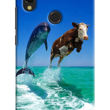 Dolphin vs Cow Redmi Y3 Hard Case Back Cover by Casekaro