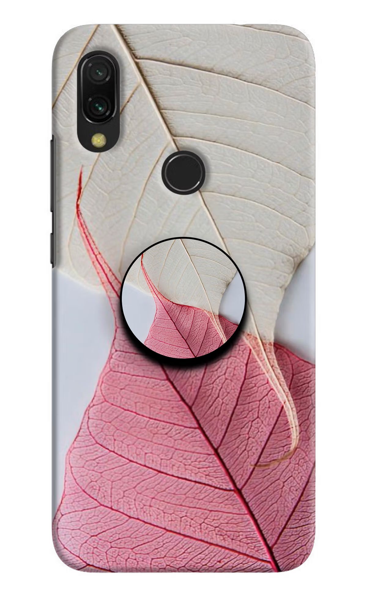 White Pink Leaf Redmi Y3 Pop Case by Casekaro