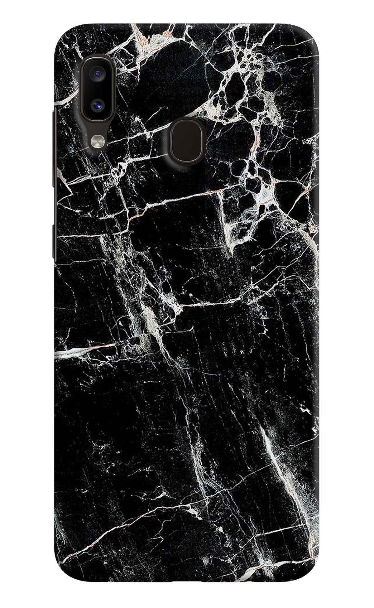 Black Marble Texture Samsung A20/M10s Hard Case Back Cover by Casekaro