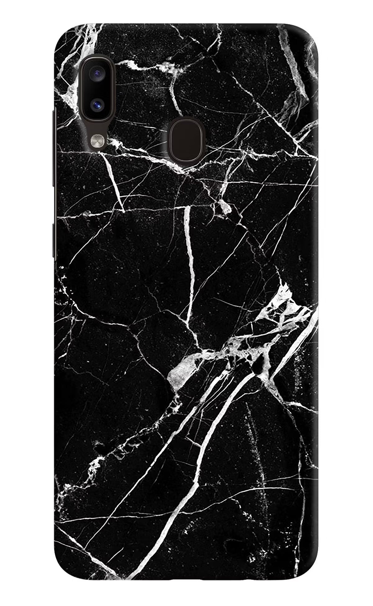 Black Marble Pattern Samsung A20/M10s Hard Case Back Cover by Casekaro