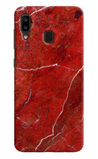 Red Marble Design Samsung A20/M10s Hard Case Back Cover by Casekaro
