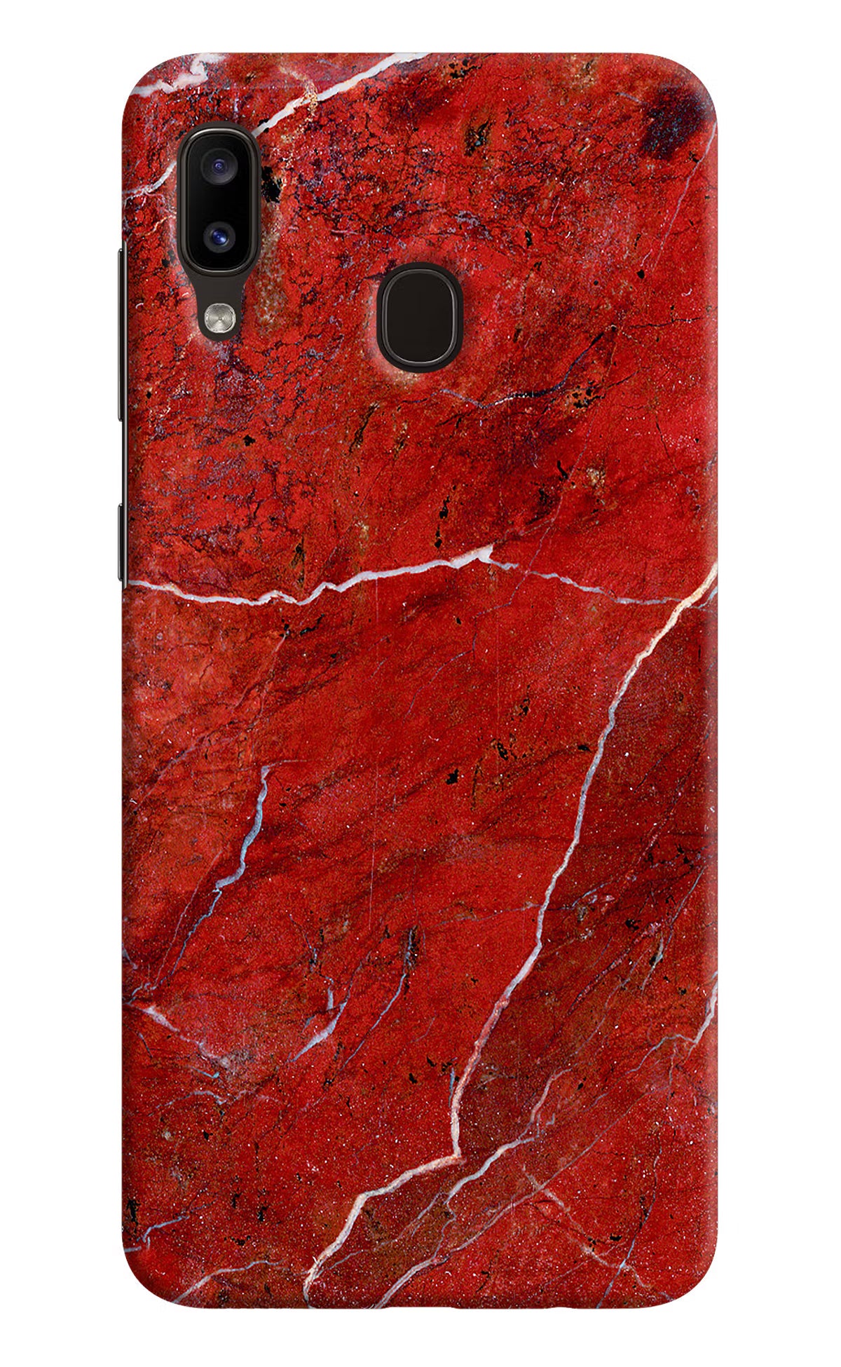 Red Marble Design Samsung A20/M10s Hard Case Back Cover by Casekaro