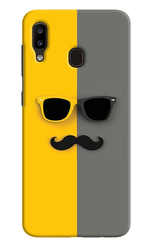 Sunglasses with Mustache Samsung A20/M10s Hard Case Back Cover by Casekaro
