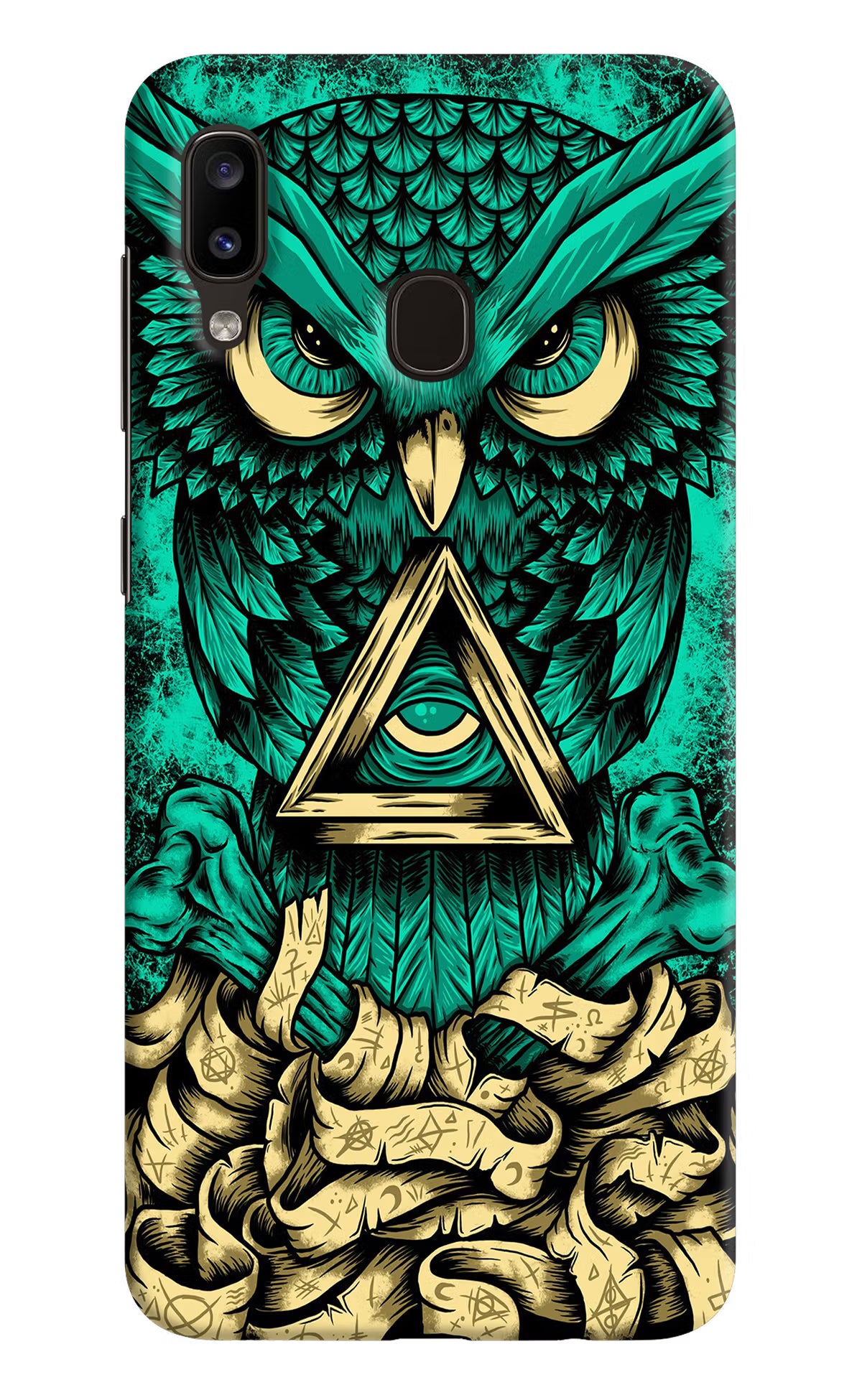 Green Owl Samsung A20/M10s Hard Case Back Cover by Casekaro