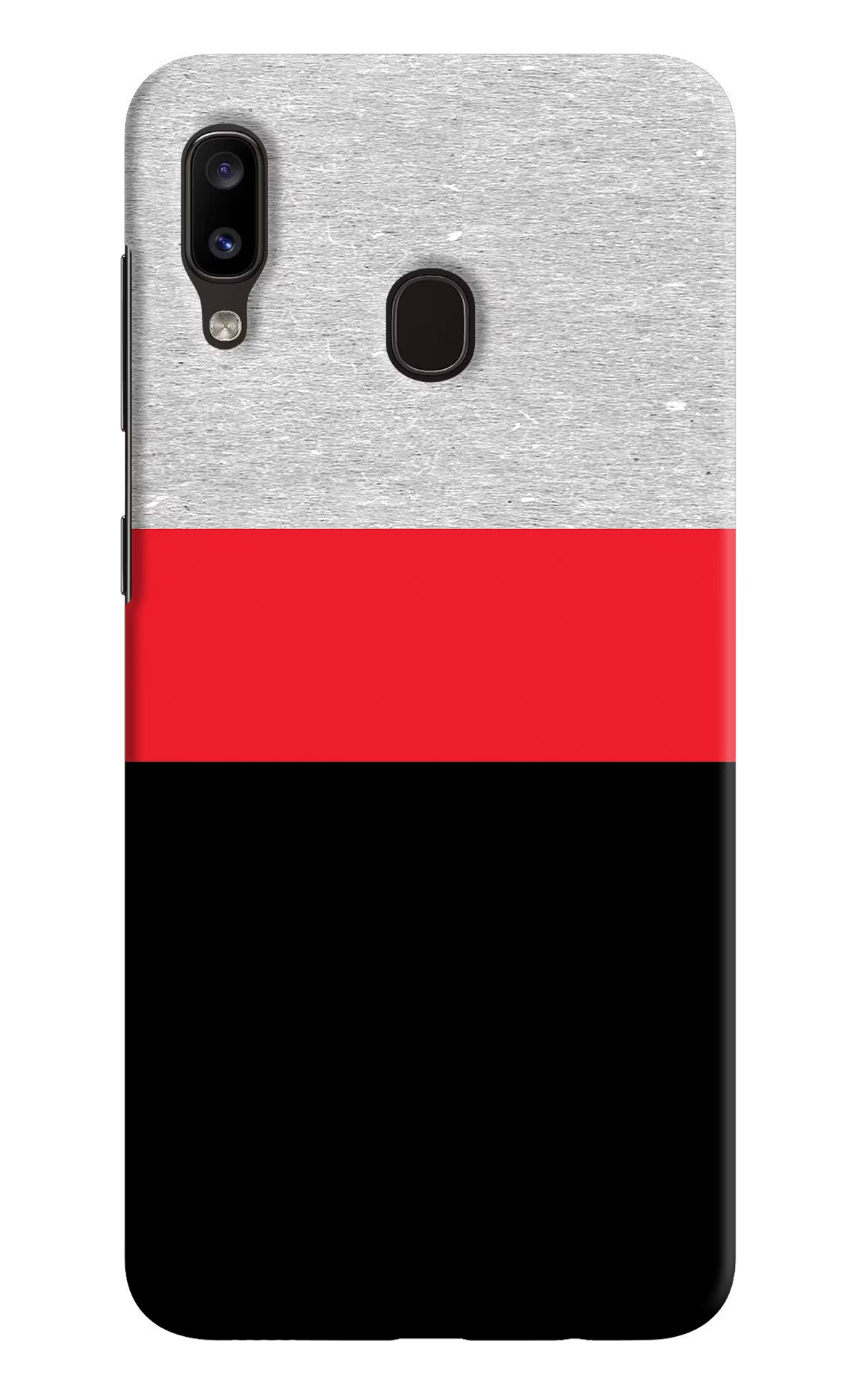 Tri Color Pattern Samsung A20/M10s Hard Case Back Cover by Casekaro